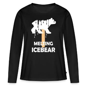 L’ours polaire en fusion - T-shirt manches longues Premium bio Femme - noir - Devant - Julia (174cm)