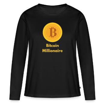 Bitcoin Millionaire Bitcoin Millionaire FUN WEAR - T-shirt manches longues Premium bio Femme - noir - Devant - Julia (174cm)