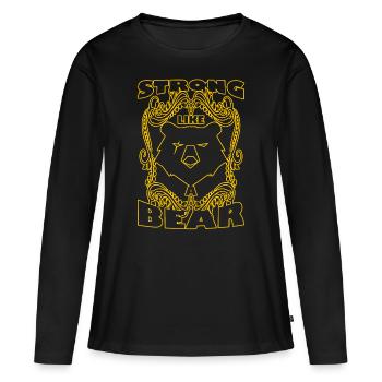 Strong as a bear - Women's Premium Organic Long Sleeve Shirt - black - Front - Julia (174cm)