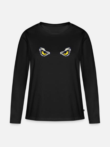Eagle Eyes Eagle Eyes Bird - Women's Premium Organic Long Sleeve Shirt - black