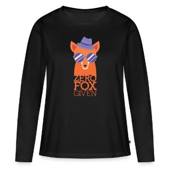 Fuchs Spruch Lustig Egal Selbstbewusst - Frauen Premium Bio Langarmshirt - Schwarz - Vorne - Julia (174cm)