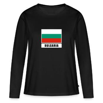 Bulgarie - T-shirt manches longues Premium bio Femme - noir - Devant - Julia (174cm)