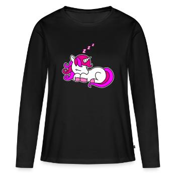 Jolie idée de cadeau pour enfants Licorne qui dort - T-shirt manches longues Premium bio Femme - noir - Devant - Julia (174cm)