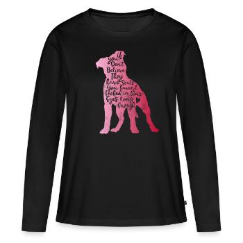 Âmes pitbull - T-shirt manches longues Premium bio Femme - noir - Devant - Julia (174cm)