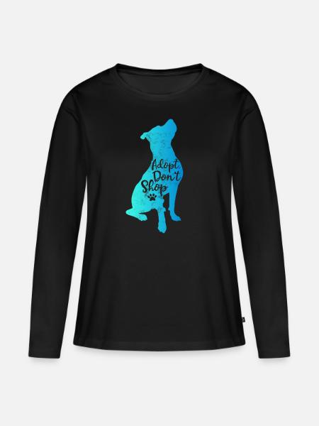 Adoptieren Sie nicht einkaufen - Frauen Premium Bio Langarmshirt - Schwarz