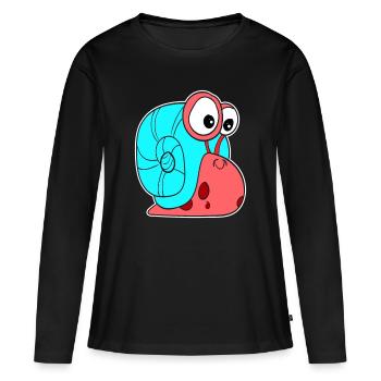 Petite escargot enfants idée cadeau mignon mignon - T-shirt manches longues Premium bio Femme - noir - Devant - Julia (174cm)