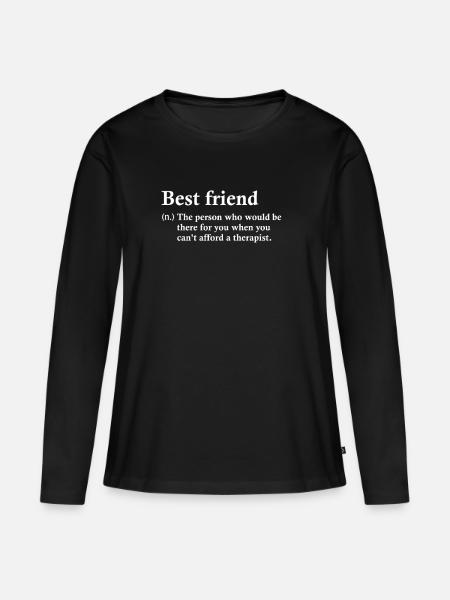 Bester Freund beste freunde Geschenk - Frauen Premium Bio Langarmshirt - Schwarz
