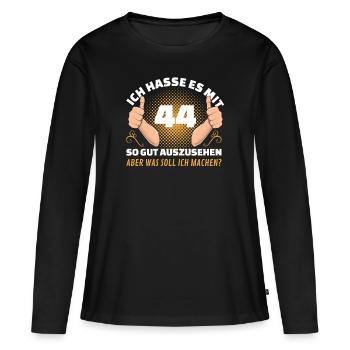 44 ans anniversaire de l’anniversaire cadeau - T-shirt manches longues Premium bio Femme - noir - Devant - Julia (174cm)