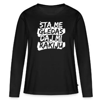 Balkans Jugo Rakija - T-shirt manches longues Premium bio Femme - noir - Devant - Julia (174cm)