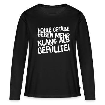 Klatsch und Tratsch - Frauen Premium Bio Langarmshirt - Schwarz - Vorne - Julia (174cm)