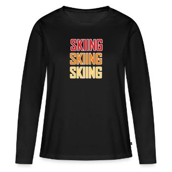 Ski Ski Ski - Frauen Premium Bio Langarmshirt - Schwarz - Vorne - Julia (174cm)