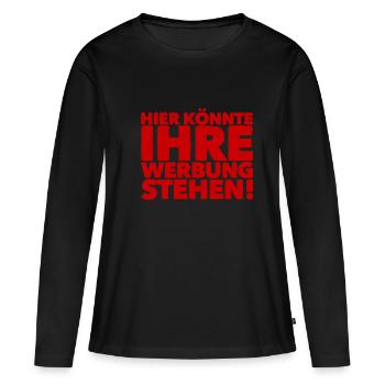 hier könnte ihre Werbung stehen - Frauen Premium Bio Langarmshirt - Schwarz - Vorne - Julia (174cm)