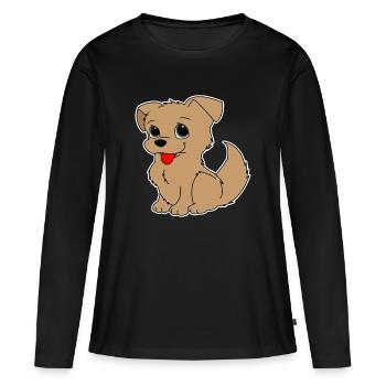 Hund Hündchen Vierbeiner Geschenkidee - Frauen Premium Bio Langarmshirt - Schwarz - Vorne - Julia (174cm)