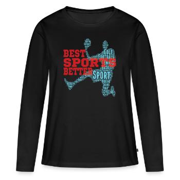 pari - T-shirt manches longues Premium bio Femme - noir - Devant - Julia (174cm)
