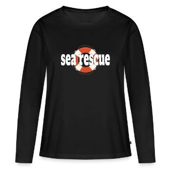 sauvetage en mer bouée de sauvetage sauvetage en mer - T-shirt manches longues Premium bio Femme - noir - Devant - Julia (174cm)
