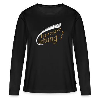 lange leitung goldweiss - Frauen Premium Bio Langarmshirt - Schwarz - Vorne - Julia (174cm)