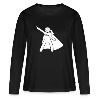 The Super Heroine Educator - Women's Premium Organic Long Sleeve Shirt - black - Front - Julia (174cm)