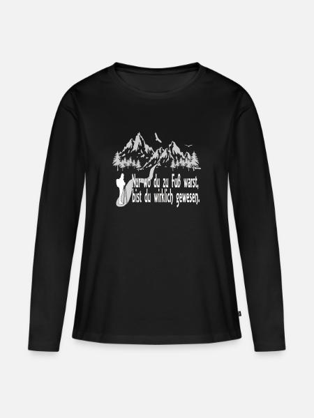 Nur wo du zu Fuss warst - Frauen Premium Bio Langarmshirt - Schwarz