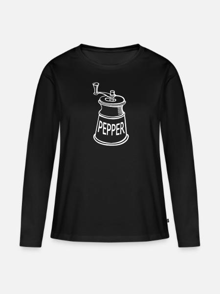 Kost�msalz- oder Pfefferm�hle - Frauen Premium Bio Langarmshirt - Schwarz