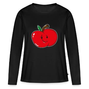 Fruit de pomme fruit - T-shirt manches longues Premium bio Femme - noir - Devant - Julia (174cm)