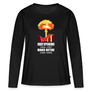 Robert Oppenheimer - T-shirt manches longues Premium bio Femme - noir - Devant - Julia (174cm)
