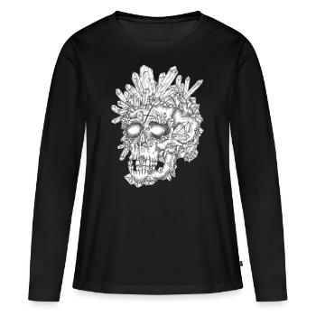 le Crane de Cristal - T-shirt manches longues Premium bio Femme - noir - Devant - Julia (174cm)