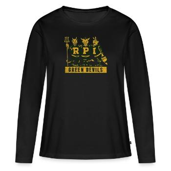 Richmond Professional Institute Gr�ne Teufel - Frauen Premium Bio Langarmshirt - Schwarz - Vorne - Julia (174cm)