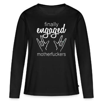 Engagement hen party wedding - Women's Premium Organic Long Sleeve Shirt - black - Front - Julia (174cm)