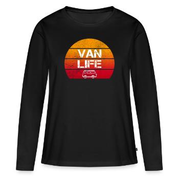 Van Life Camping Sunset Campinbus Camper - Women's Premium Organic Long Sleeve Shirt - black - Front - Julia (174cm)