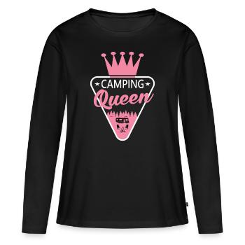 Camping Queen Camper camper caravan tent - Women's Premium Organic Long Sleeve Shirt - black - Front - Julia (174cm)