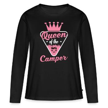 The camping queen caravan and campsite - Women's Premium Organic Long Sleeve Shirt - black - Front - Julia (174cm)