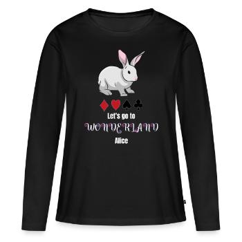 Alice im Wunderland - Frauen Premium Bio Langarmshirt - Schwarz - Vorne - Julia (174cm)