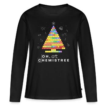 Oh Chemistree Chemie Tannenbaum Gasmaske Bunt - Frauen Premium Bio Langarmshirt - Schwarz - Vorne - Julia (174cm)