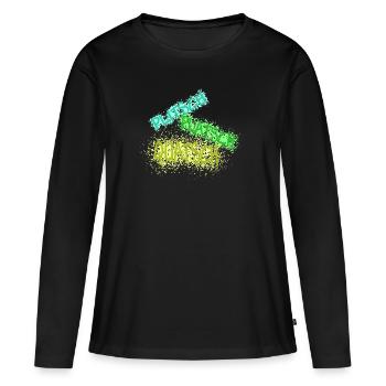splash splash absurdité lumineux - T-shirt manches longues Premium bio Femme - noir - Devant - Julia (174cm)