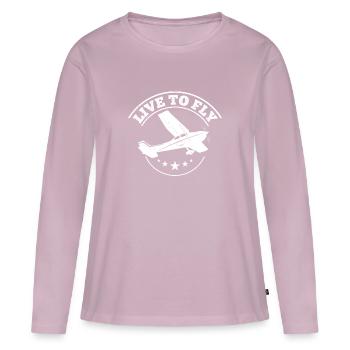 LEBEN, UM ZU FLIEGEN - ZinSpira - Frauen Premium Bio Langarmshirt - Altrosa - Vorne - Julia (174cm)
