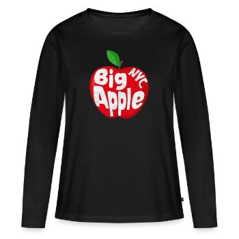 Big Apple NYC - New York - T-shirt manches longues Premium bio Femme - noir - Devant - Julia (174cm)