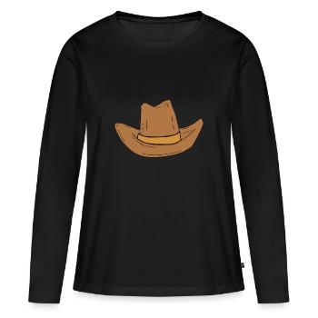 Cowboy hat - Women's Premium Organic Long Sleeve Shirt - black - Front - Julia (174cm)