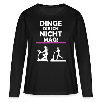 dinge die ich hasse - Frauen Premium Bio Langarmshirt - Schwarz - Vorne - Julia (174cm)