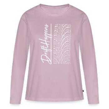 Drift Happens / Car / Motorcycle / Tire / Trend - Women's Premium Organic Long Sleeve Shirt - dusky pink - Front - Julia (174cm)