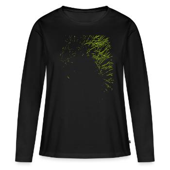 Abstract design / line / green / pattern / nature - Women's Premium Organic Long Sleeve Shirt - black - Front - Julia (174cm)