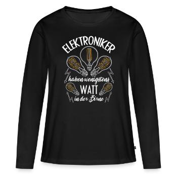 Les électroniciens ont au moins des watts dans la tête - T-shirt manches longues Premium bio Femme - noir - Devant - Julia (174cm)