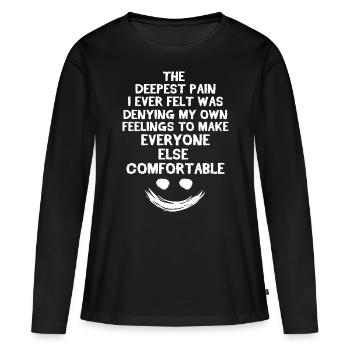 Depression Deppressiv Psyche Therapie Bipolar - Frauen Premium Bio Langarmshirt - Schwarz - Vorne - Julia (174cm)