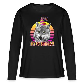 Wolf Birthday Theme - It's my birthday! - Women's Premium Organic Long Sleeve Shirt - black - Front - Julia (174cm)