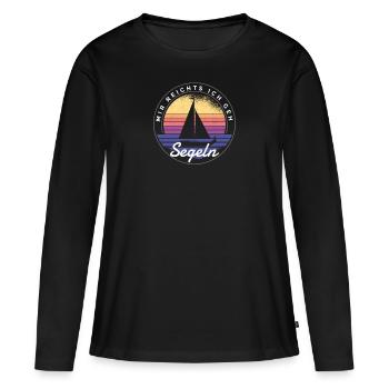 J’en ai marre de la voile - T-shirt manches longues Premium bio Femme - noir - Devant - Julia (174cm)