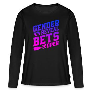 Gender Reveal Bets Open - T-shirt manches longues Premium bio Femme - noir - Devant - Julia (174cm)