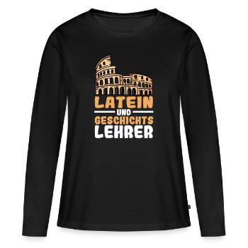 Latein und Griechisch Lehrer - Frauen Premium Bio Langarmshirt - Schwarz - Vorne - Julia (174cm)