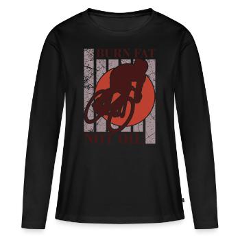 Bicycle Cycling Bike Health Environmental Protection - Women's Premium Organic Long Sleeve Shirt - black - Front - Julia (174cm)