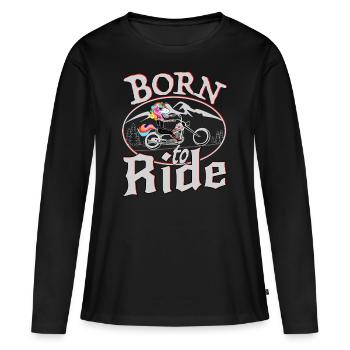 Motorcycle Unicorn Chopper - Women's Premium Organic Long Sleeve Shirt - black - Front - Julia (174cm)