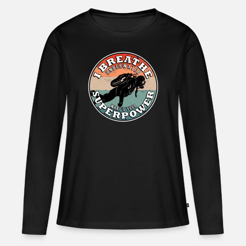 Diver Evolution Underwater Scuba Scuba Scuba - Women's Premium Organic Long Sleeve Shirt - black