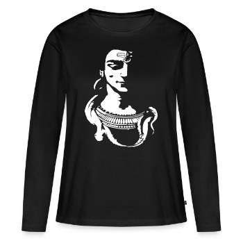 shiva - T-shirt manches longues Premium bio Femme - noir - Devant - Julia (174cm)